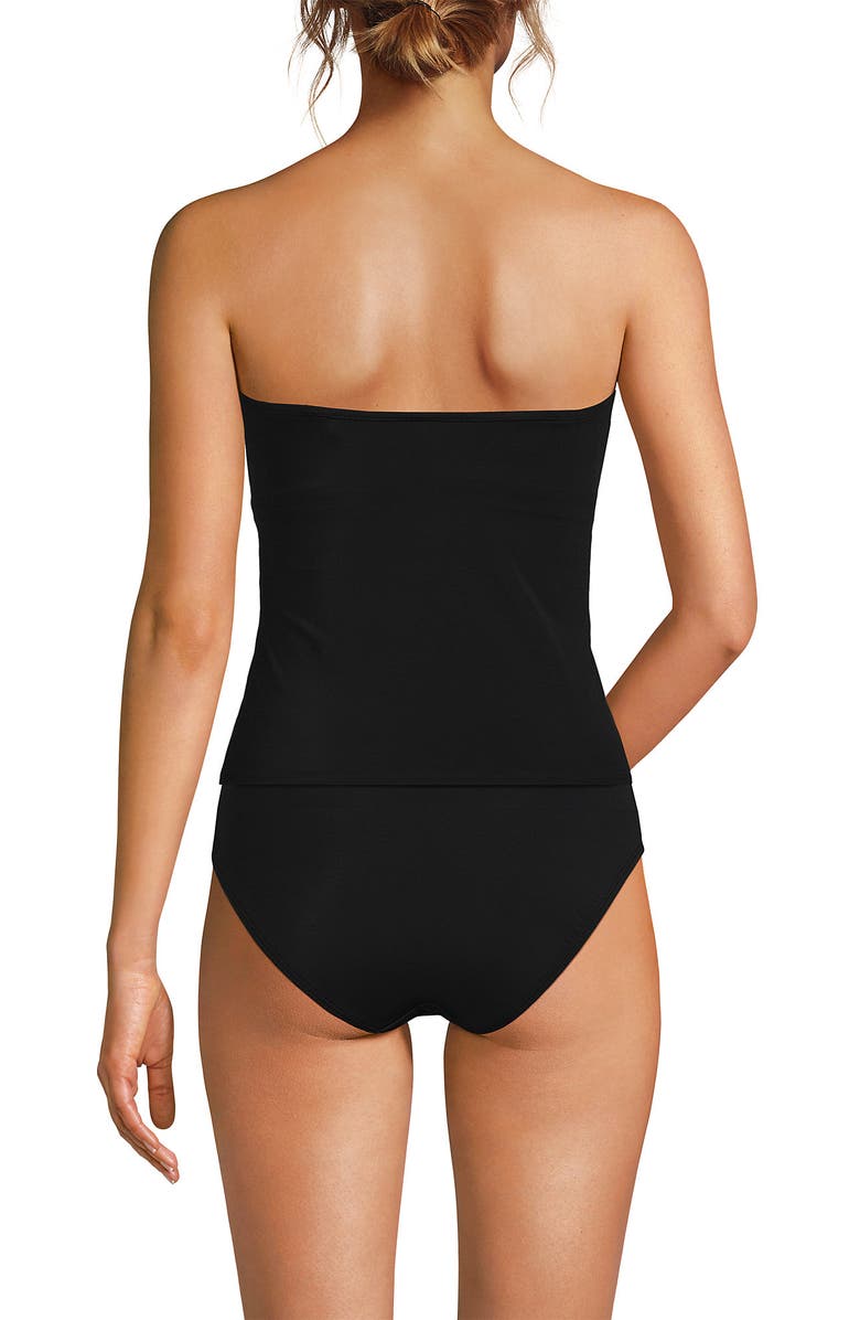 Lands' End Slender Bandeau U-Wire Tankini Swimsuit Top, Alternate, color, Black