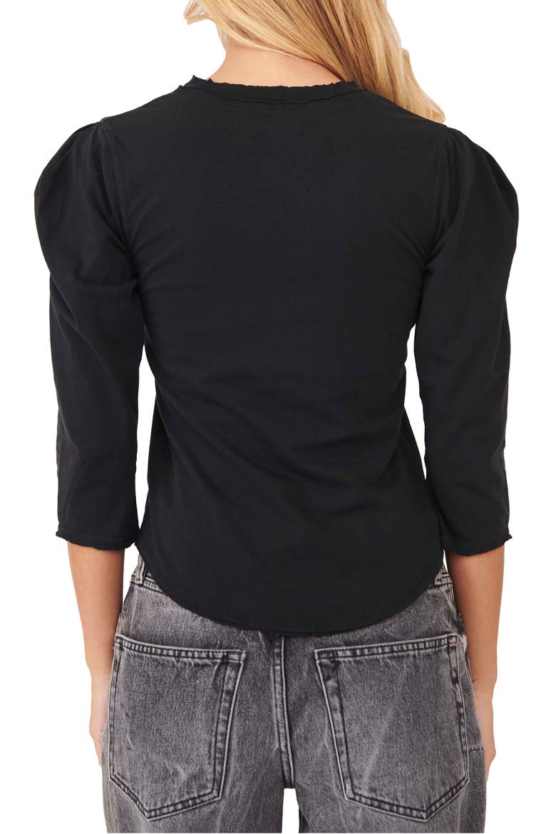 We the Free Clover Puff Shoulder Top, Alternate, color, BLACK