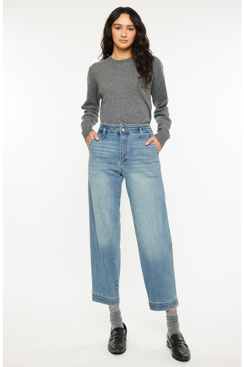 Devina Ultra High Rise Tapered Leg Jeans, Alternate, color, Medium Wash