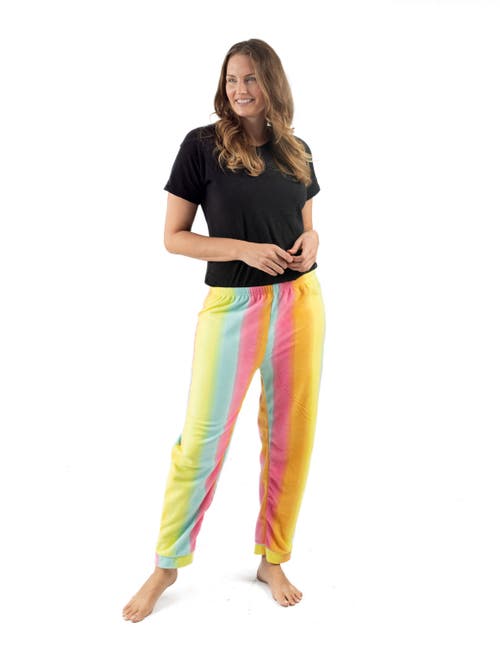Leveret Fleece Printed Holiday Pajama Pants In Multi