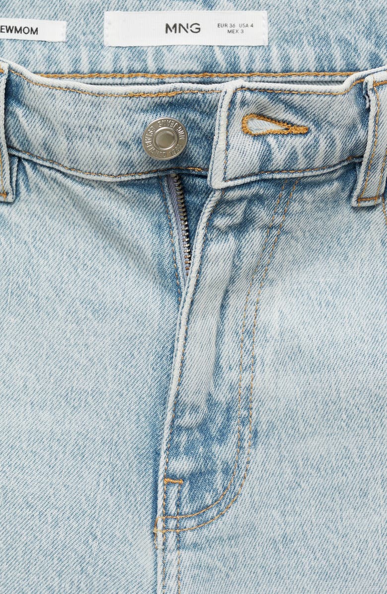 MANGO Comfort High Waist Mom Jeans, Alternate, color, Bleach Blue