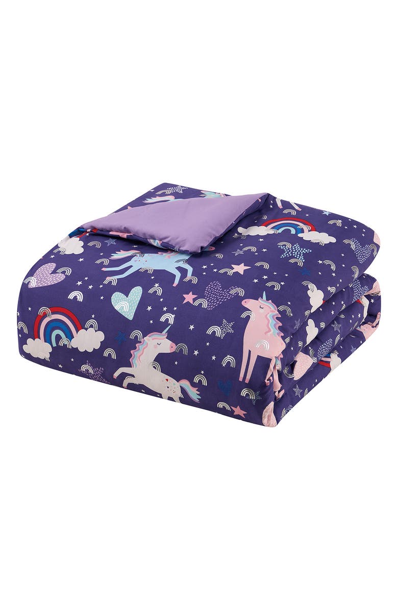 VCNY HOME Print 3-Piece Comforter Set, Main, color, Dark Purple