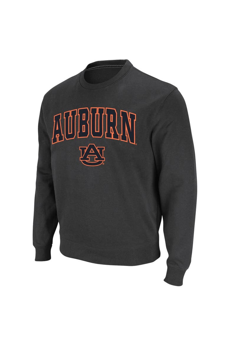 Men's Colosseum Charcoal Auburn Tigers Arch & Logo Crew Neck Sweatshirt, Main, color, Charcoal