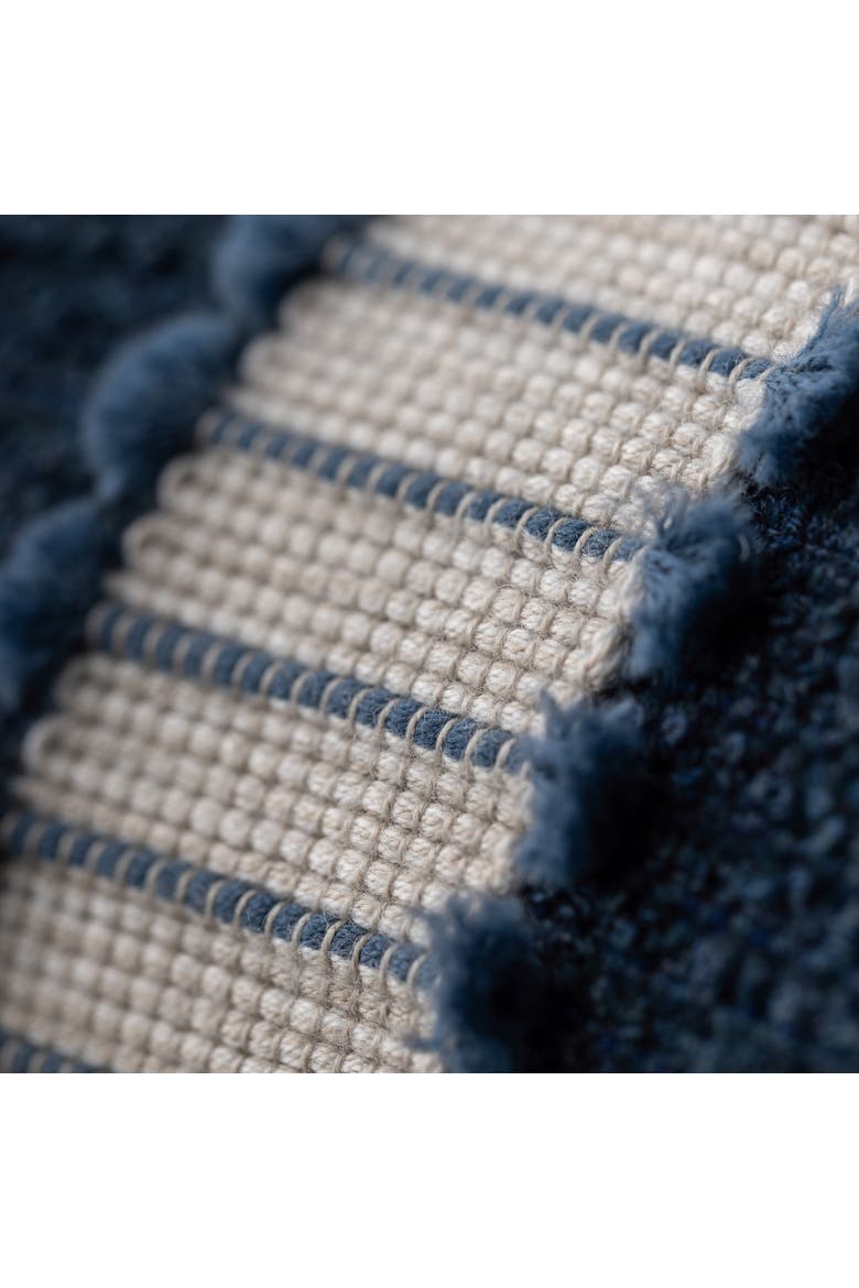 Deluxe Boucle Textured Indoor & Outdoor Woven Accent Pillow, Alternate, color, Indigo