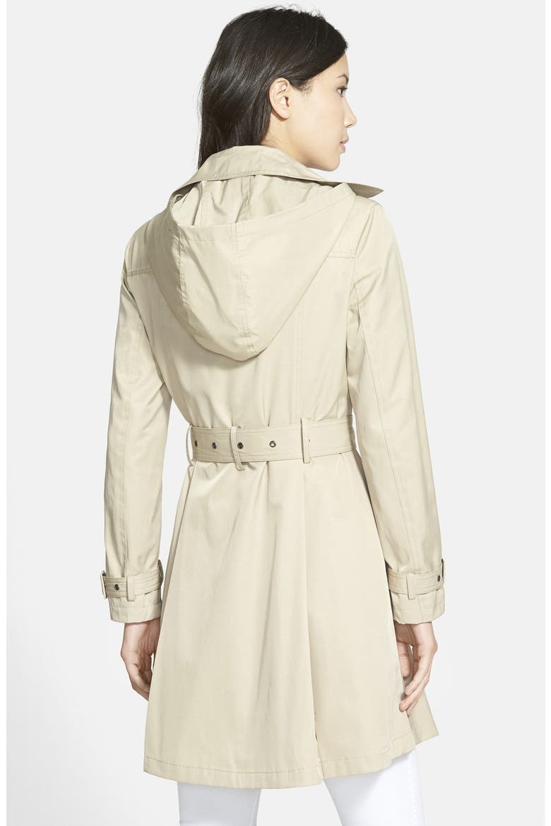 Single Breasted Hooded Trench Coat, Alternate, color, NEW KHAKI