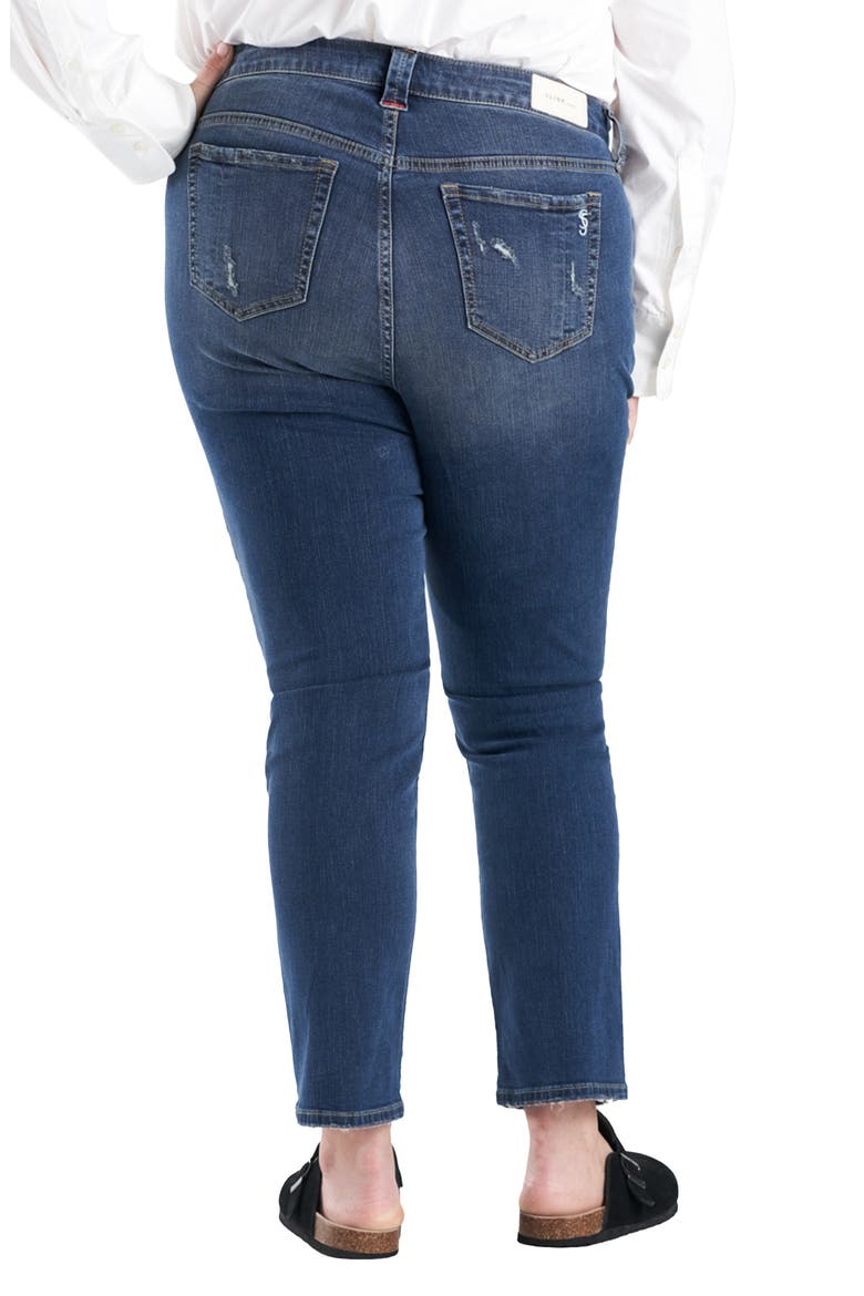 High Waist Distressed Straight Leg Jeans, Alternate, color, MAGGIE
