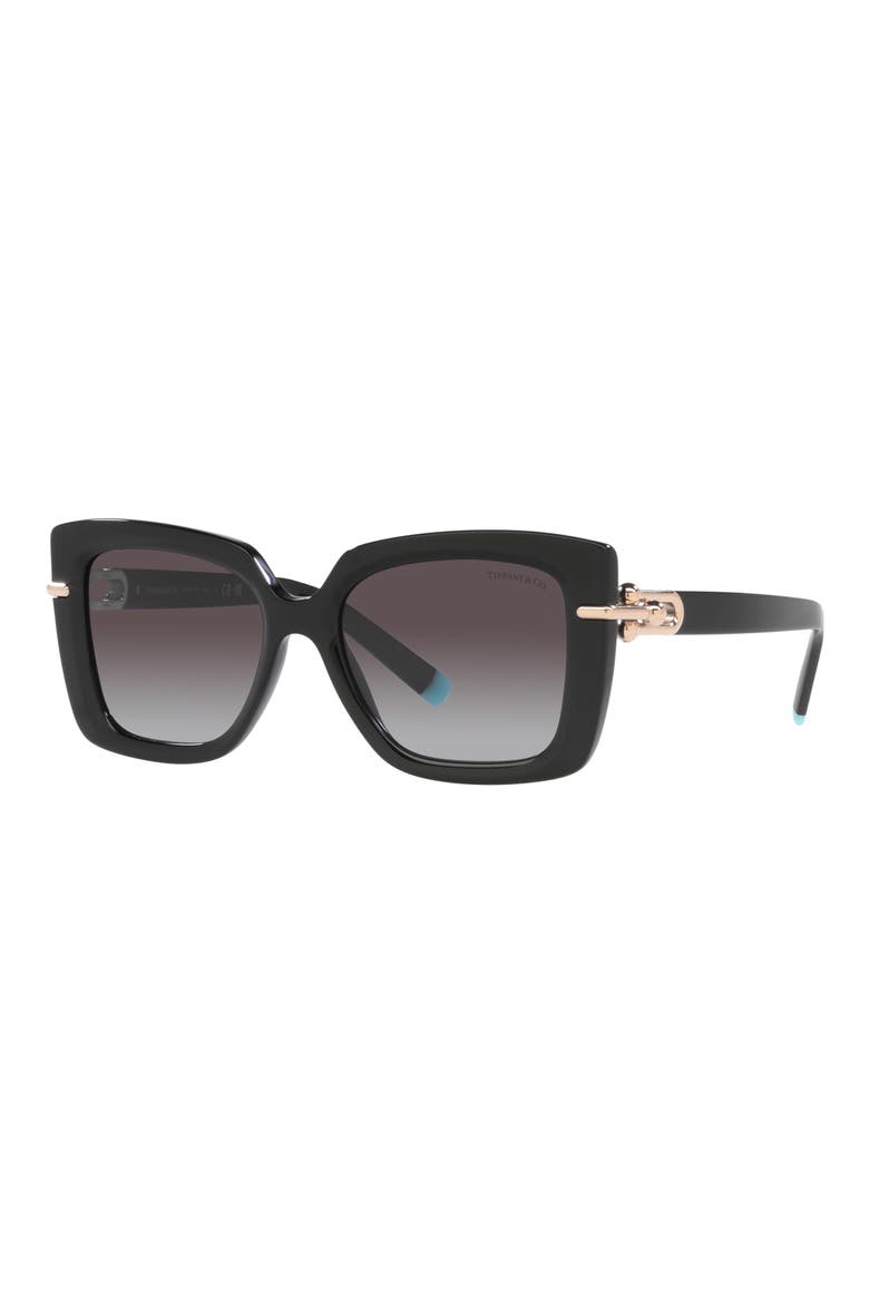 53mm Gradient Butterfly Sunglasses, Alternate, color, BLACK