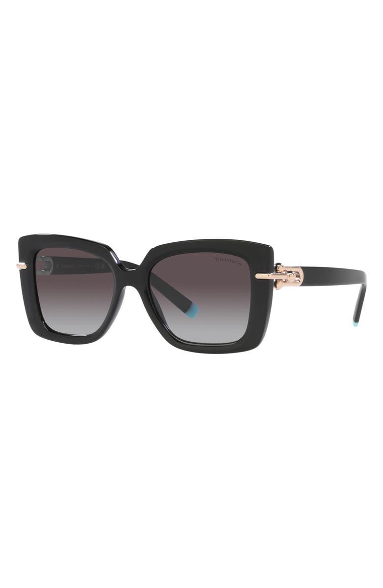 Tiffany & Co. 53mm Gradient Butterfly Sunglasses, Alternate, color, Black