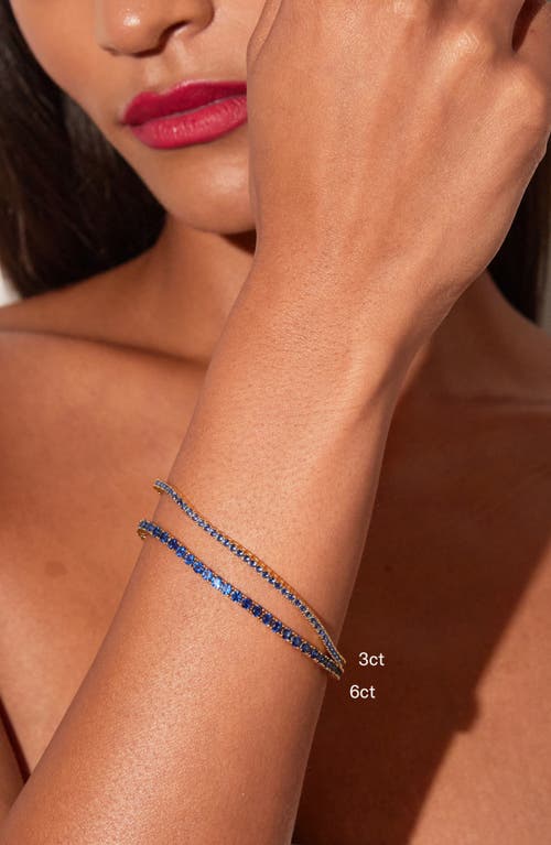 Aurate New York Lab Grown 6ct Sapphire Tennis Bracelet In Gold