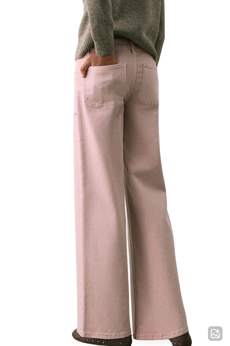 Studded Culotte Wide Leg Jeans, Alternate, color, PASTEL PINK