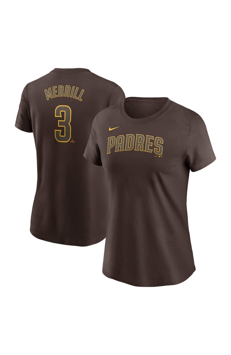 Nike Women's Nike Jackson Merrill Brown San Diego Padres Fuse Name & Number T-Shirt, Main, color, Brown