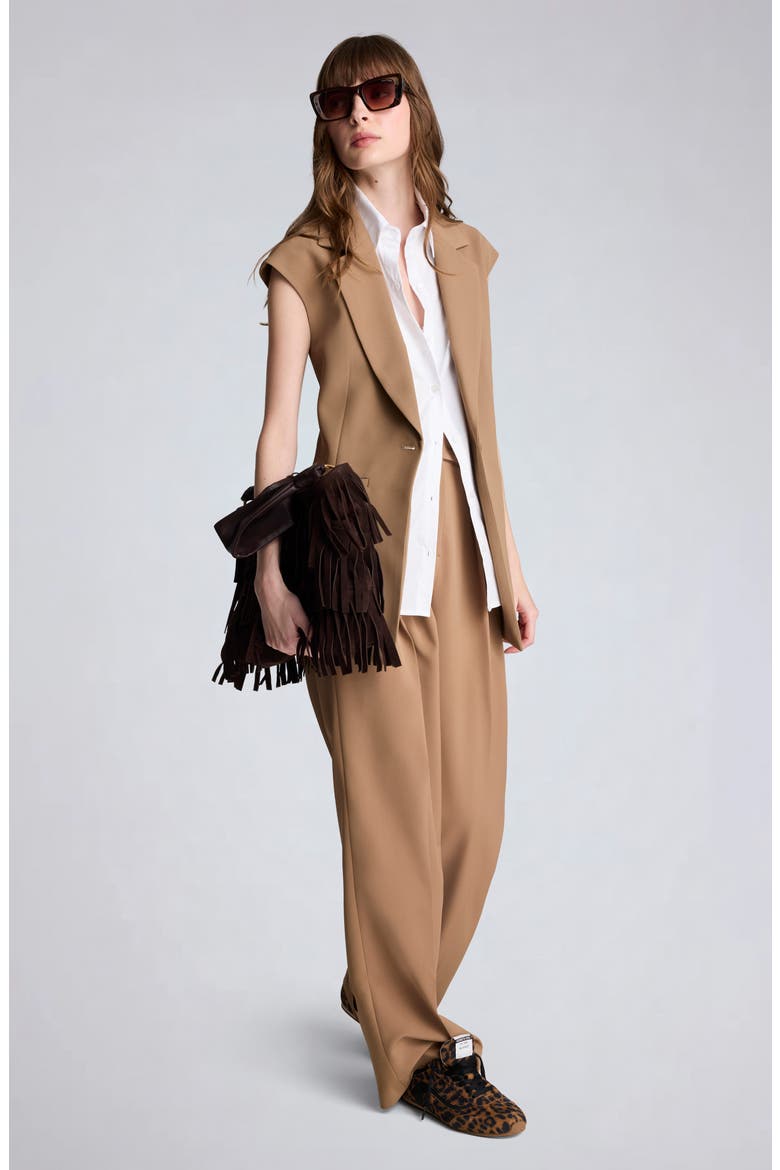 Pleated Mid Rise Wide Leg Pants, Alternate, color, MESQUITE