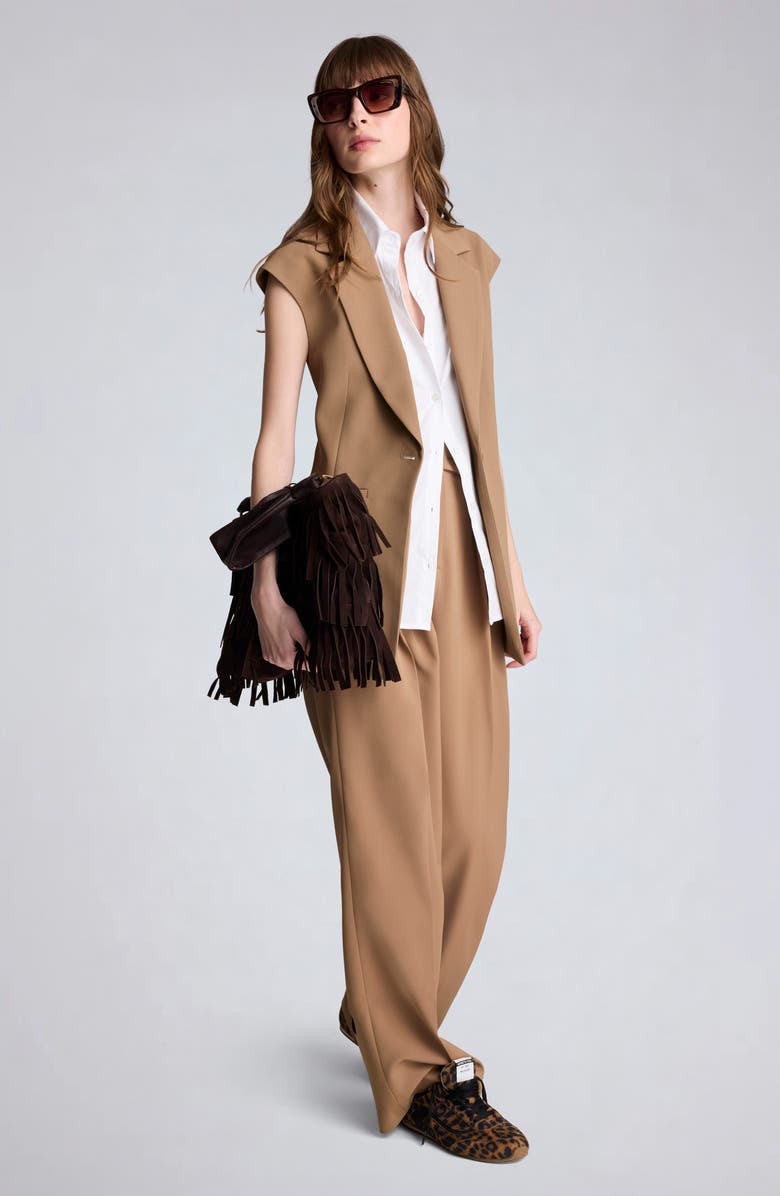 Kenneth Cole Pleated Mid Rise Wide Leg Pants, Alternate, color, 