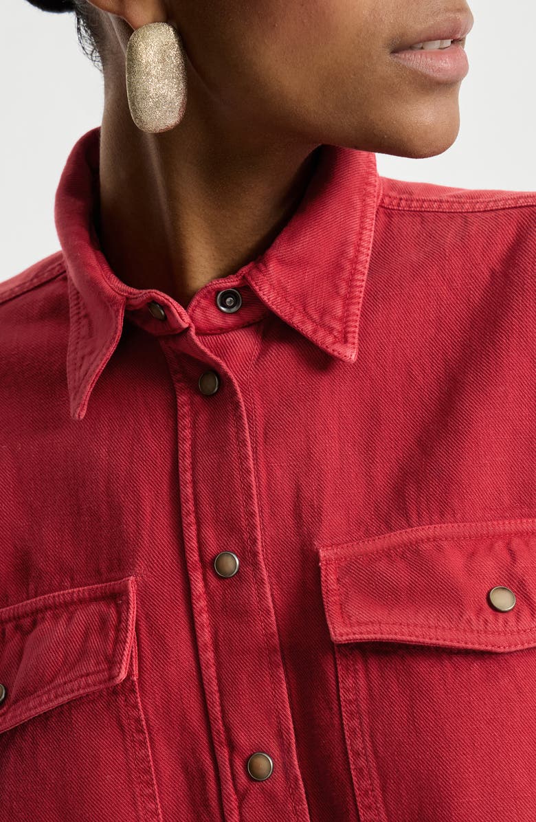 Brunello Cucinelli Garment-dyed cover shirt, Alternate, color, Red