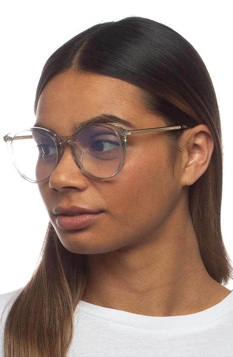 Le Specs Le Danzing 52mm Round Blue Light Blocking Glasses, Alternate, color,