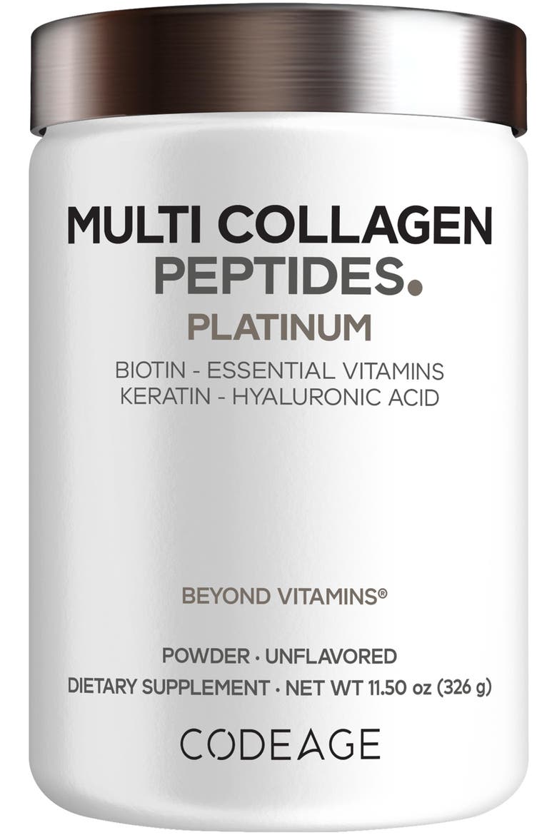 Platinum Multi Collagen Protein + Biotin Powder Supplement, Main, color, White