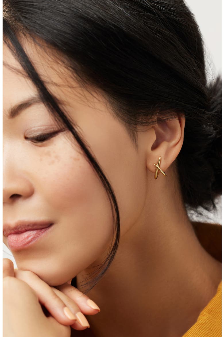 Sloane Crisscross Stud Earrings, Alternate, color, GOLD