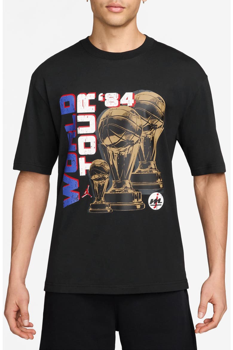 World Tour Cotton Graphic T-Shirt, Main, color, BLACK