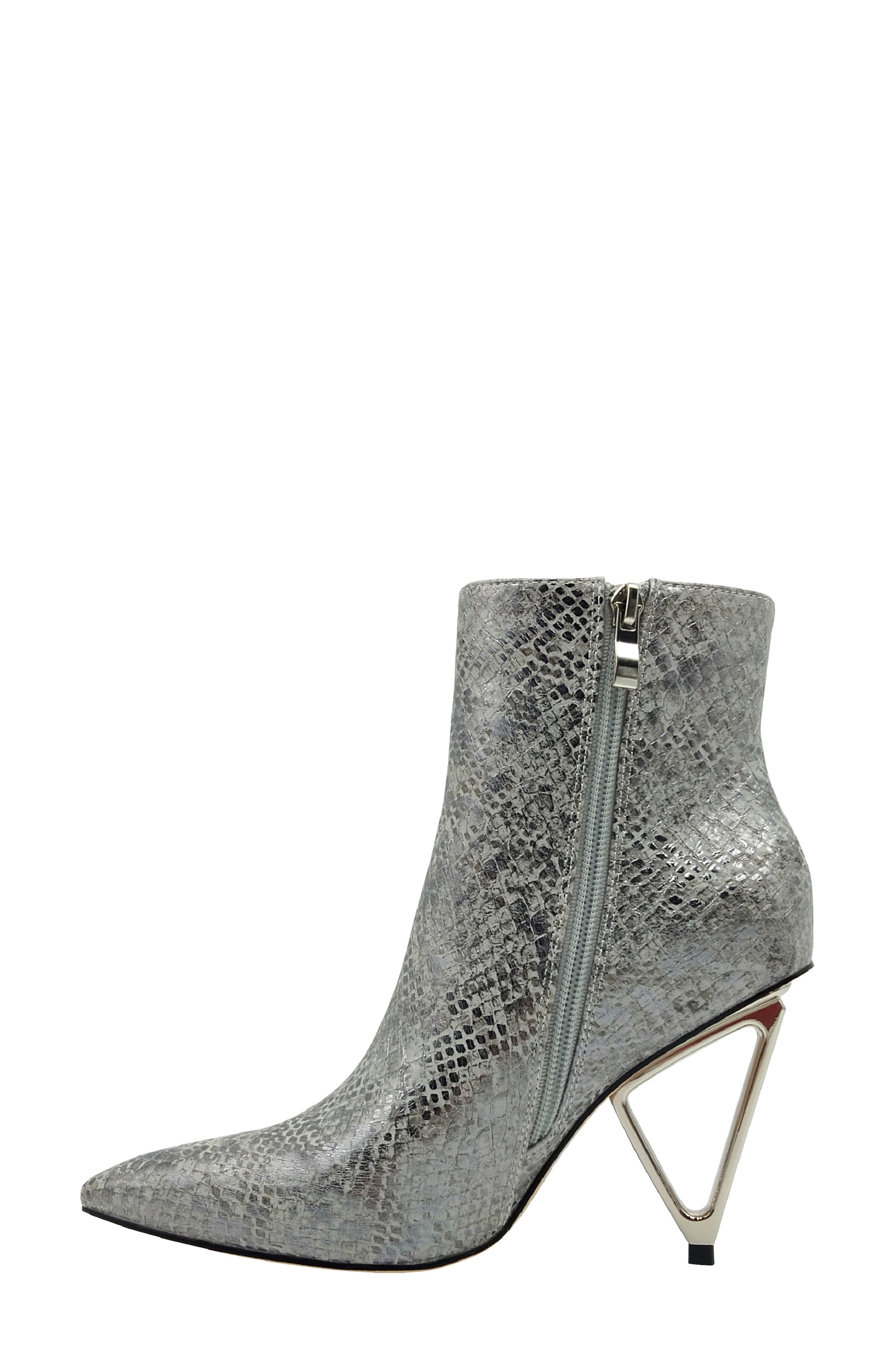 NINETY UNION Gia Triangle Heel Bootie, Alternate, color, Silver