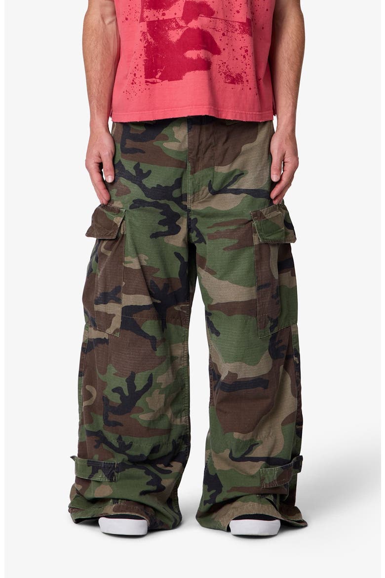 Military Rave Wide Leg Cargo Pants, Main, color, CAMO