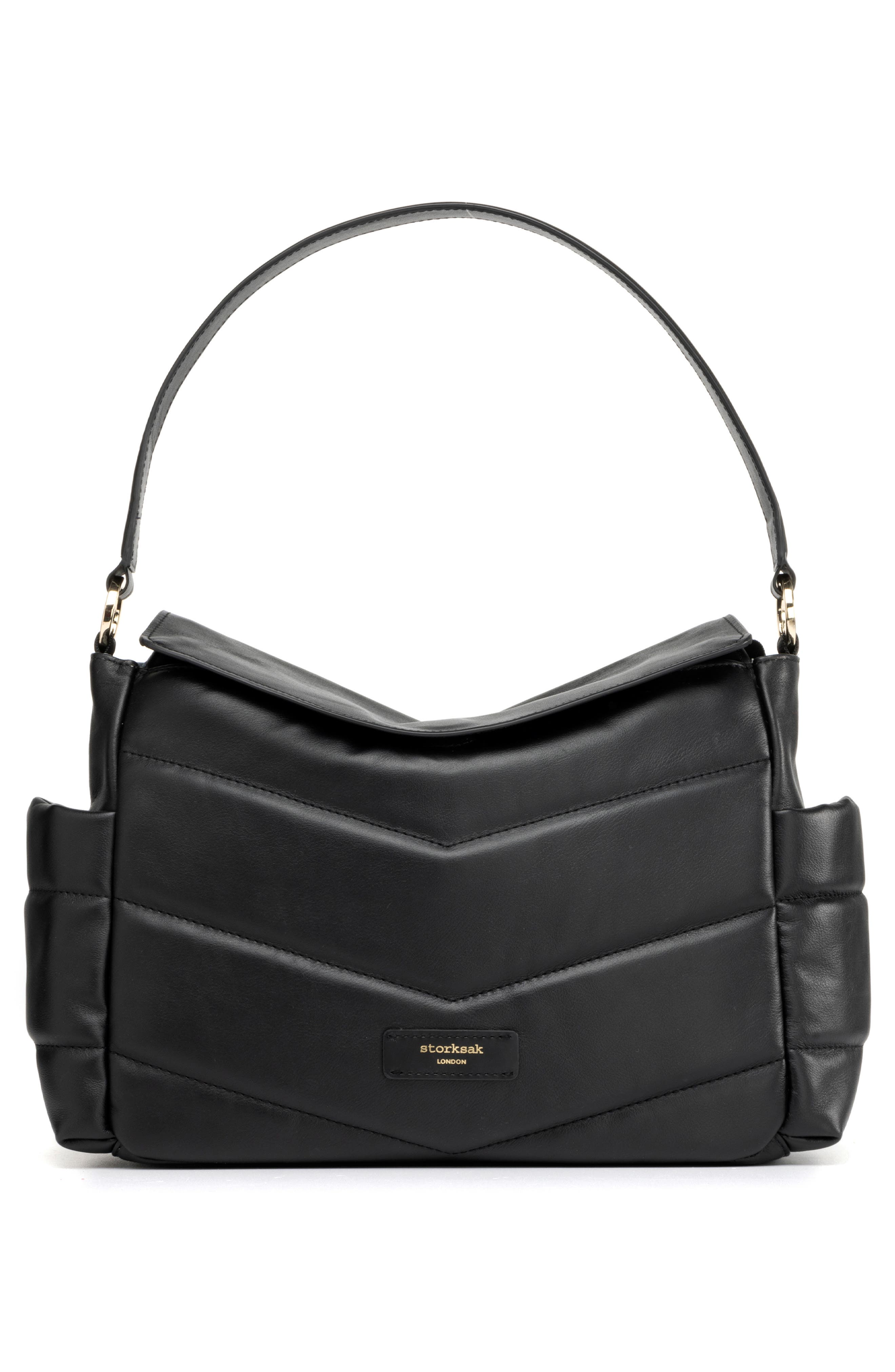 Storksak Aria Leather Diaper/Stroller Bag, Alternate, color, 