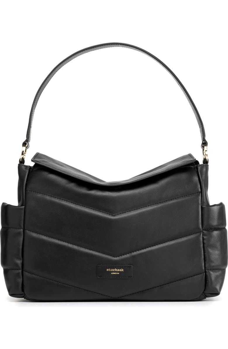 Storksak Aria Leather Diaper/Stroller Bag, Alternate, color,