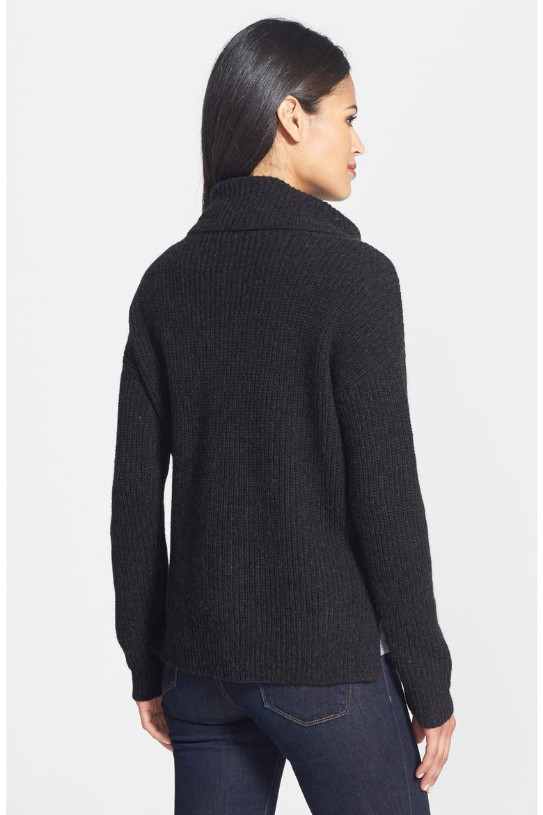 Yak & Merino Cowl Neck Sweater, Alternate, color, CHARCOAL