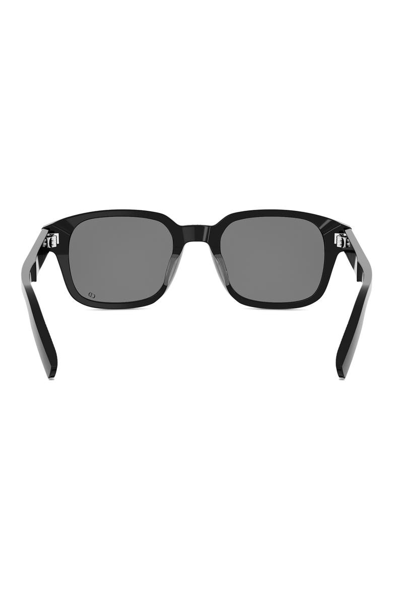 CD Icon S4I 51mm Square Sunglasses, Alternate, color, SHINY BLACK / SMOKE