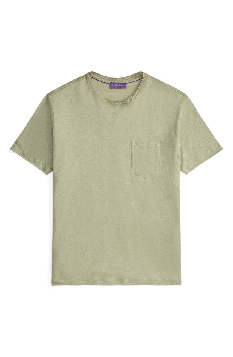 Ralph Lauren Purple Label Linen Jersey Pocket T-Shirt, Alternate, color, Cactus Green