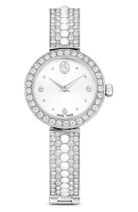 Matrix Faux Pearl Bracelet Watch, 26mm