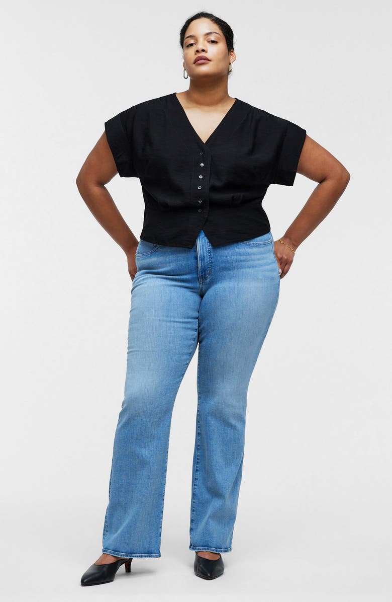 Madewell Pleated Short Sleeve Top, Alternate, color, 