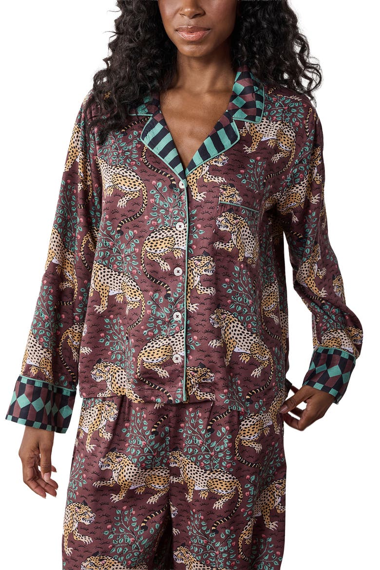 Soho Satin Pajamas, Alternate, color, RAISIN
