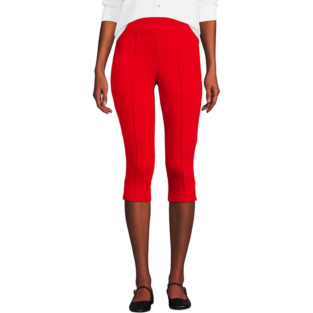 Lands' End Starfish High Rise Pintuck Capri Pants In Red