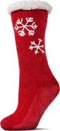 MeMoi Sweet Snowflake Tufted Fleece Lined Crew Socks
