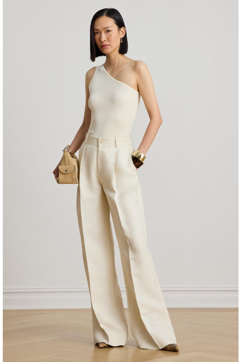 Rib One-Shoulder Top, Alternate, color, MASCARPONE CREAM