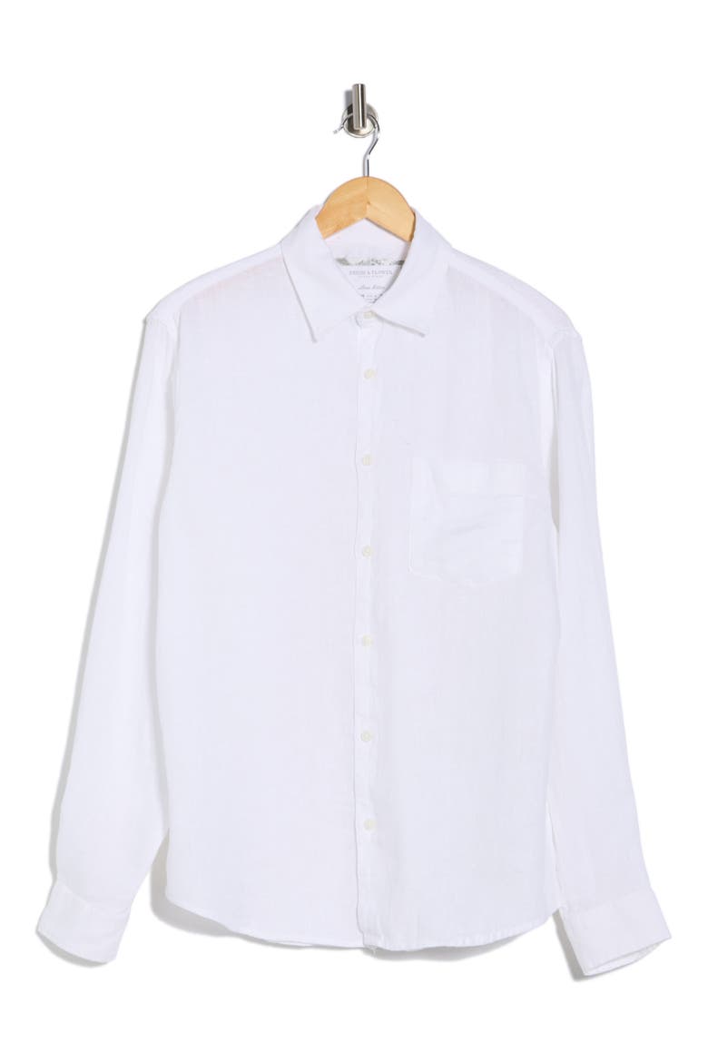Linen Button-Up Shirt, Main, color, WHITE
