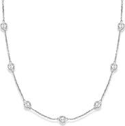 ALLUREZ Natural Diamond Station Necklace Bezel-Set 14k(3.0ctw)