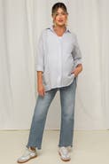 PinkBlush Fringe Hem Maternity Wide Leg Jeans