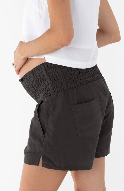 Angel Maternity Maternity Summer Drawstring Black Shorts In Black