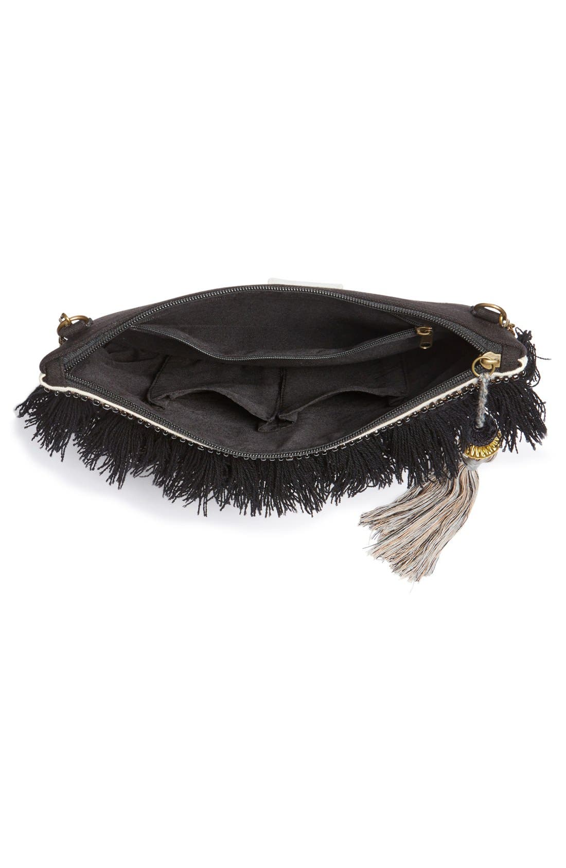 STEVEN by Steve Madden Jsuzzana Fringe Clutch, Alternate, color, 