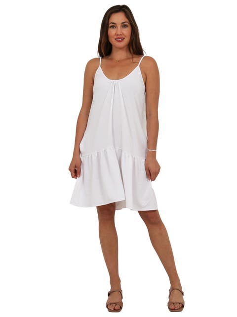 Womens Essential Scoop Neck Spaghetti Strap Pocket A-Line Mini Dress
