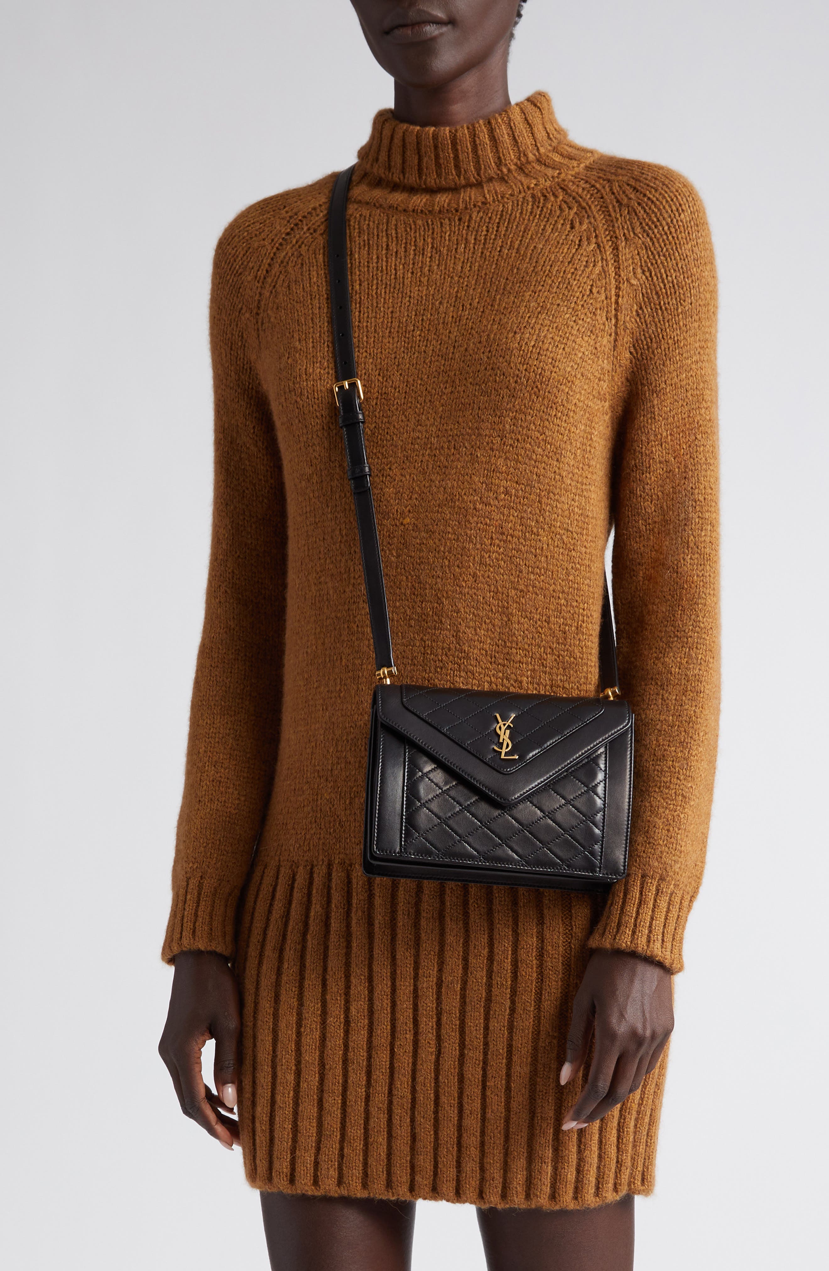 Saint Laurent Gaby Quilted Leather Shoulder Bag, Alternate, color, 