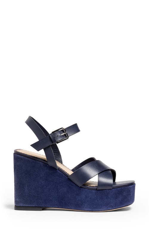 Cinq À Sept Sasha Platform Wedge Ankle Strap Sandal In Blue