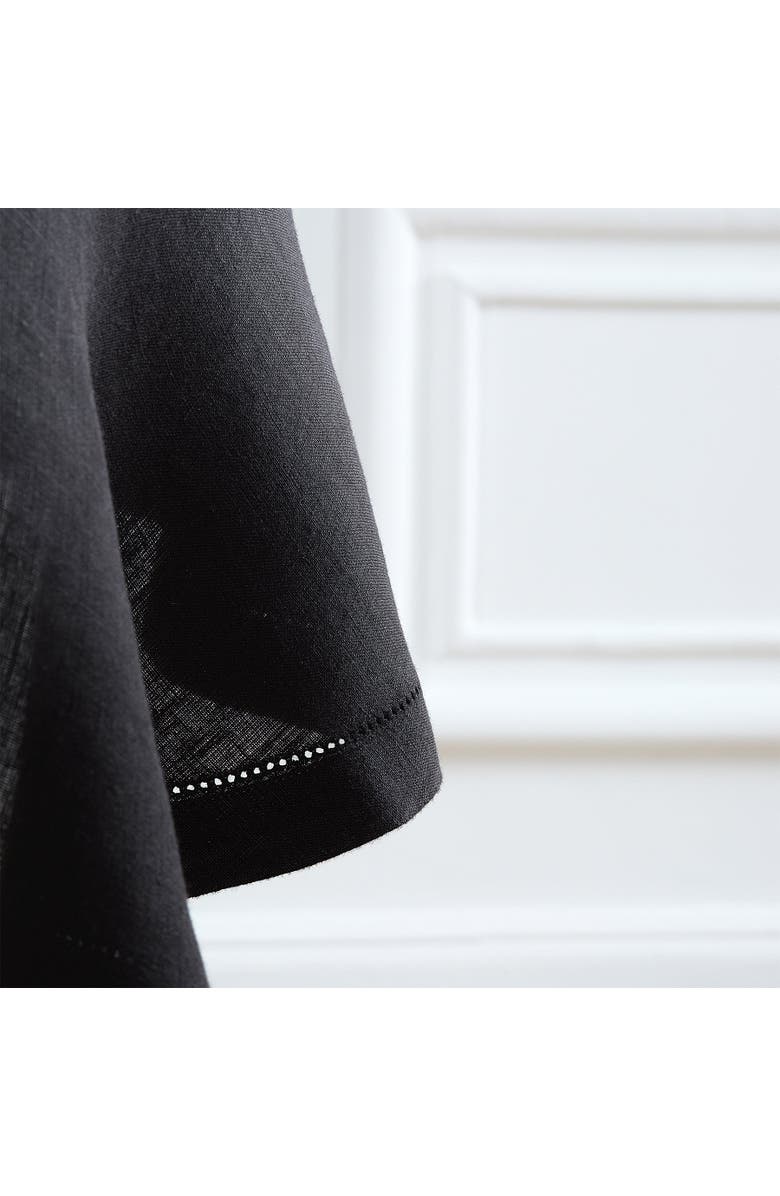 Solino Home Linen Round Tablecloth - Sonoma Hemstitch, Alternate, color, Black