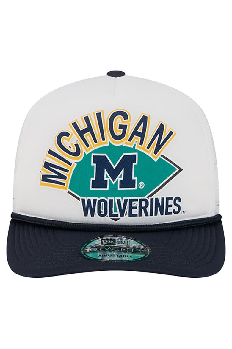 Men's New Era  White Michigan Wolverines Diamond 19TWENTY Golfer Adjustable Hat, Alternate, color, White