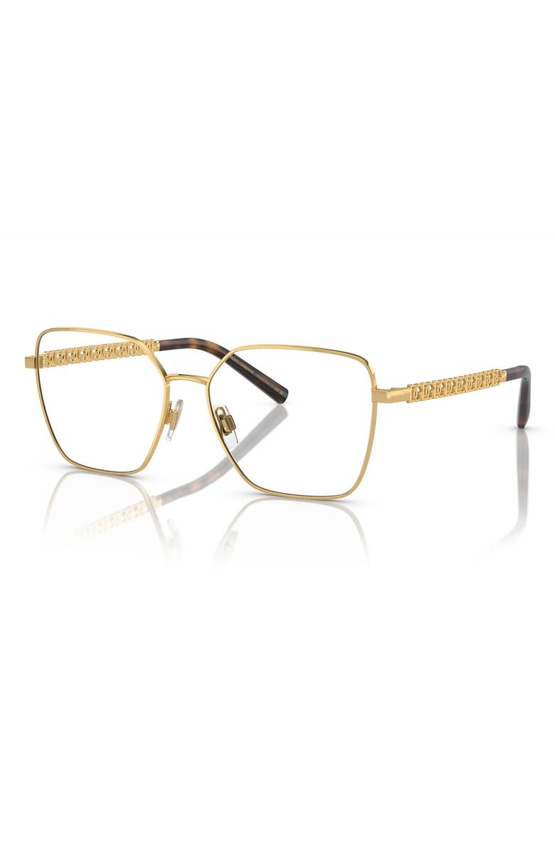 Dolce&Gabbana 56mm Square Optical Glasses, Alternate, color, Gold / Demo Lens
