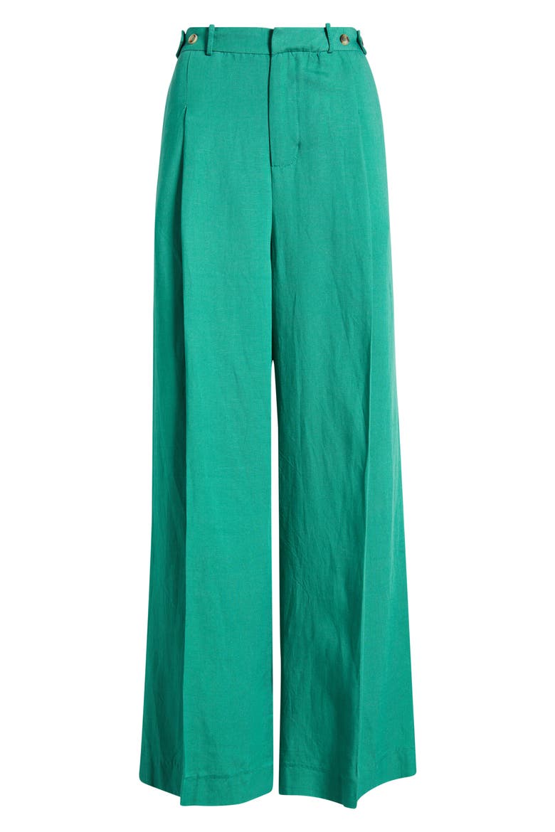 Palermo Pleated Wide Leg Pants, Alternate, color, GREEN