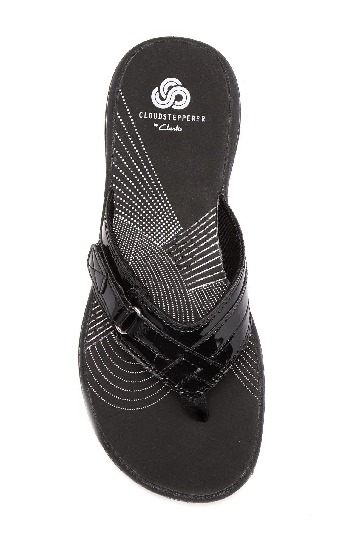 Clarks<sup>®</sup> Breeze Sea Thong Sandal, Alternate, color, Black Pat