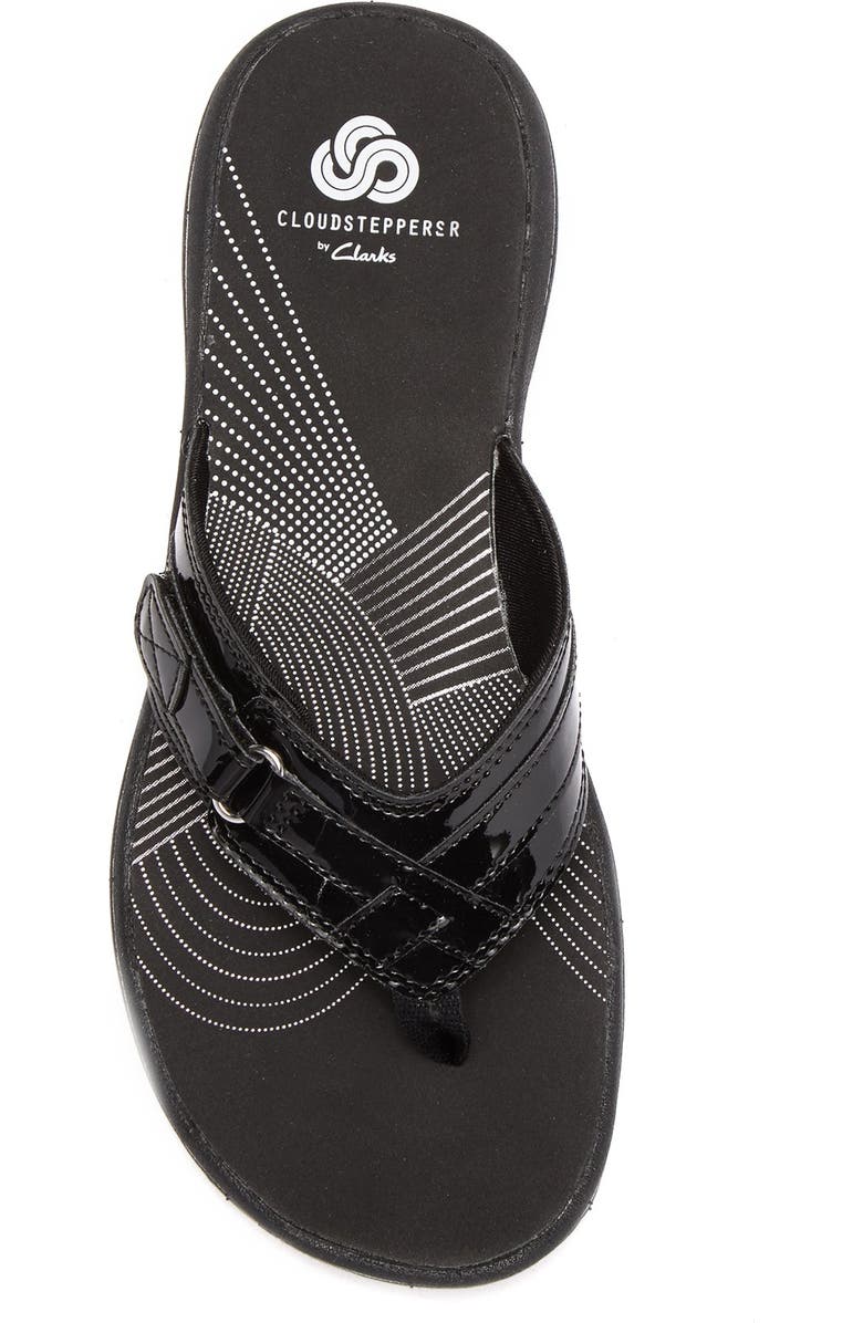 Clarks<sup>®</sup> Breeze Sea Thong Sandal, Alternate, color, Black Pat