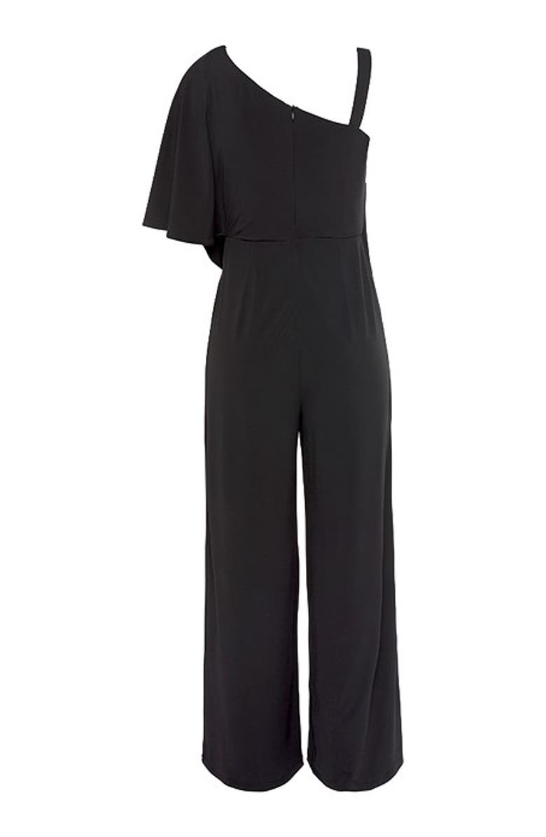 LASCANA Women's Asymmetrical One Shoulder Jumpsuit, Alternate, color, Black
